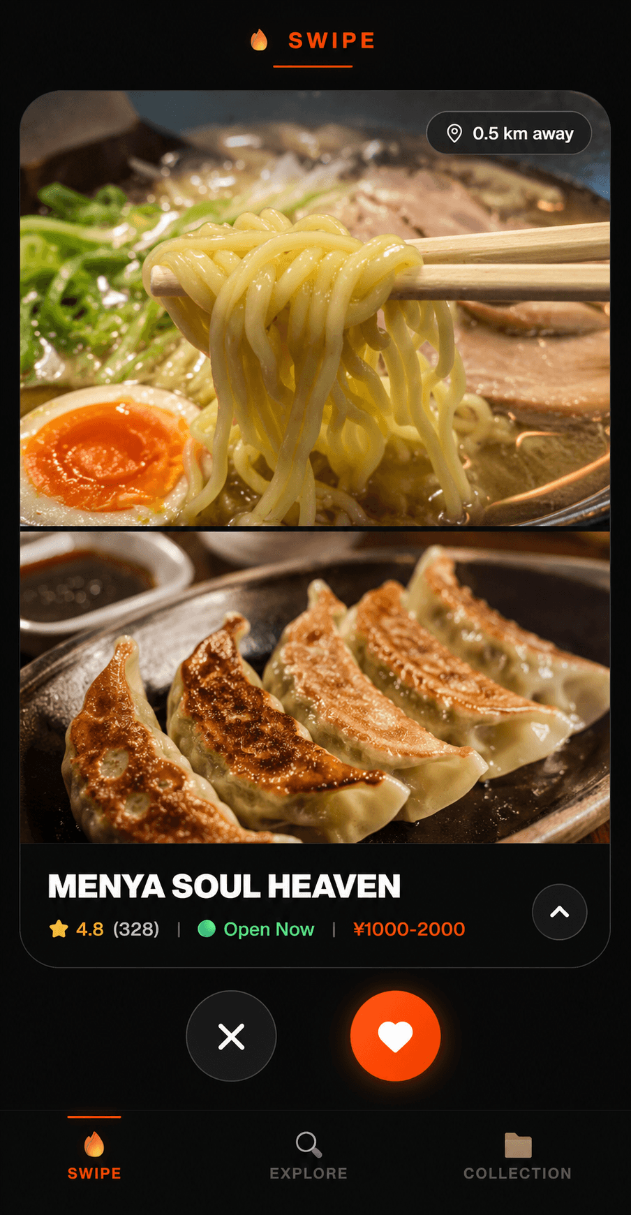 スワイプ画面